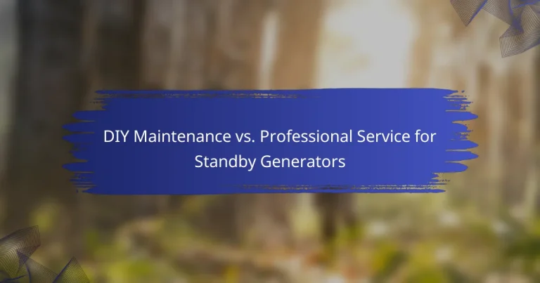 DIY Maintenance vs. Professional Service for Standby Generators
