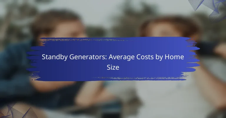 Standby Generators: Average Costs by Home Size