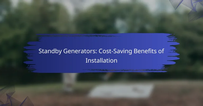 Standby Generators: Cost-Saving Benefits of Installation