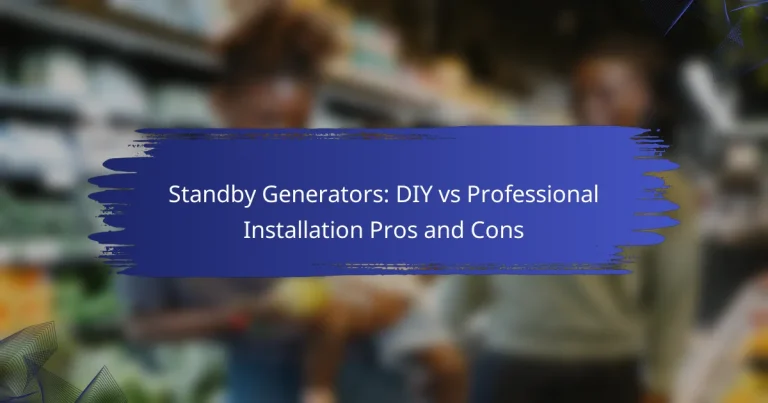 Standby Generators: DIY vs Professional Installation Pros and Cons