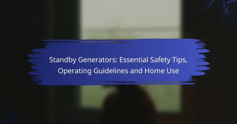 Standby Generators: Essential Safety Tips, Operating Guidelines and Home Use