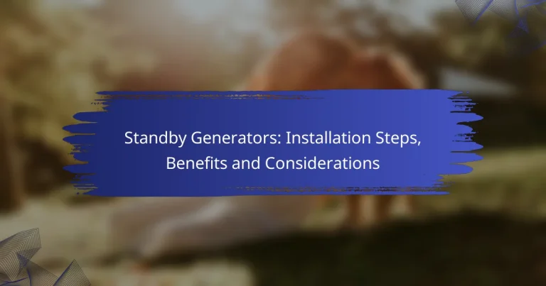 Standby Generators: Installation Steps, Benefits and Considerations