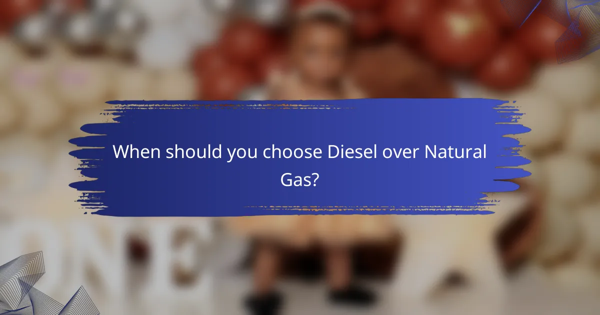 When should you choose Diesel over Natural Gas?