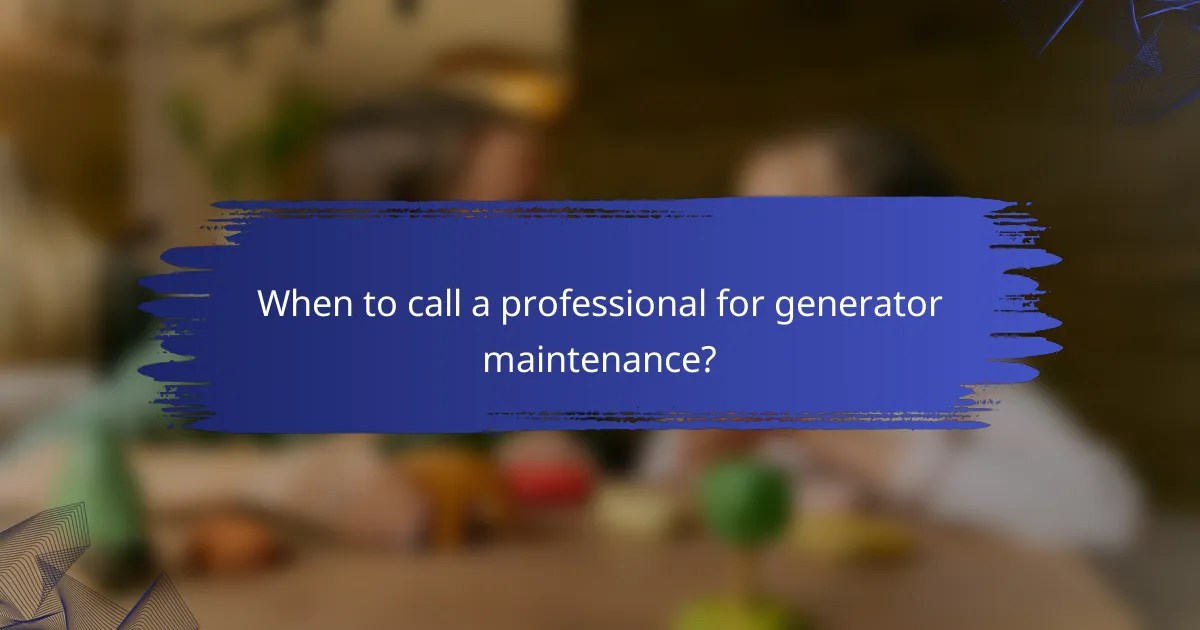 When to call a professional for generator maintenance?